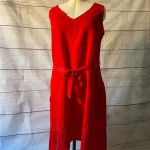 Café Rouge Red Linen & Silk Dress